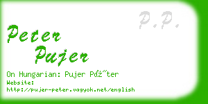 peter pujer business card